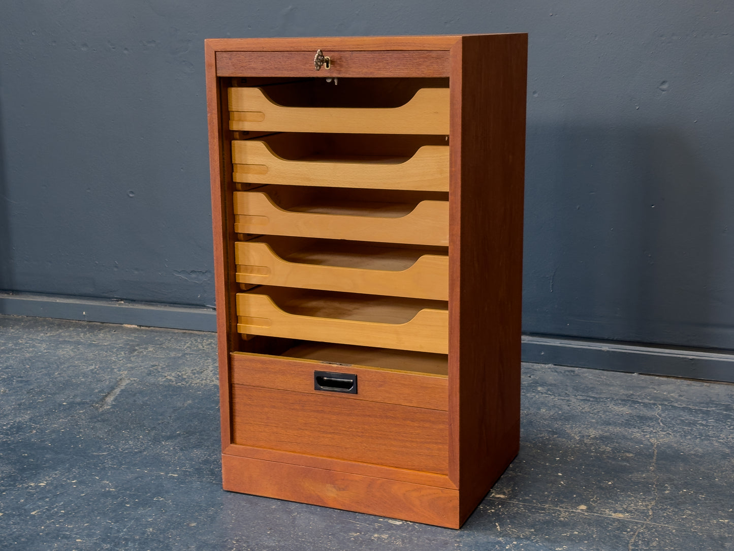 Teak Tambour Unit