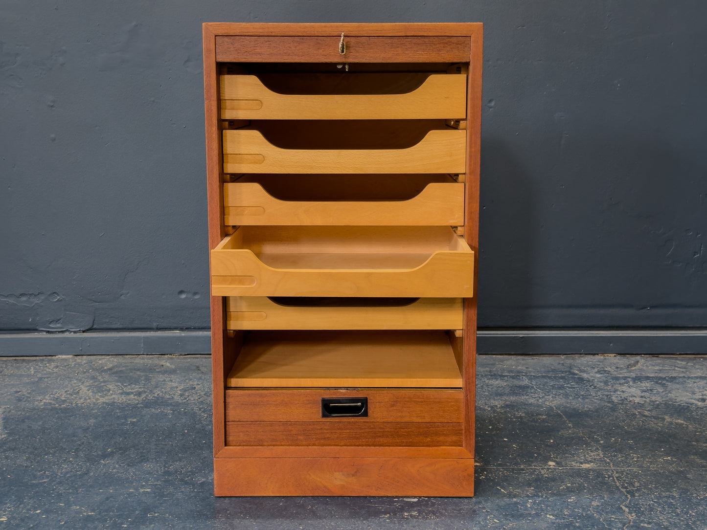 Teak Tambour Unit