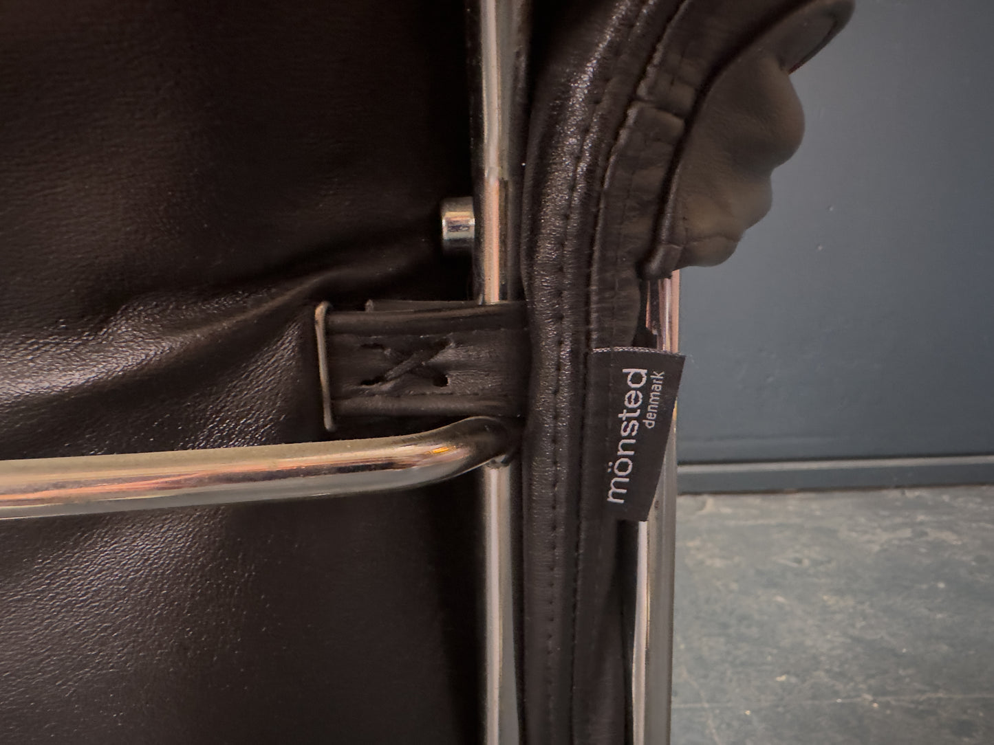 Black Leather Swivel Chair with Matching Footstool