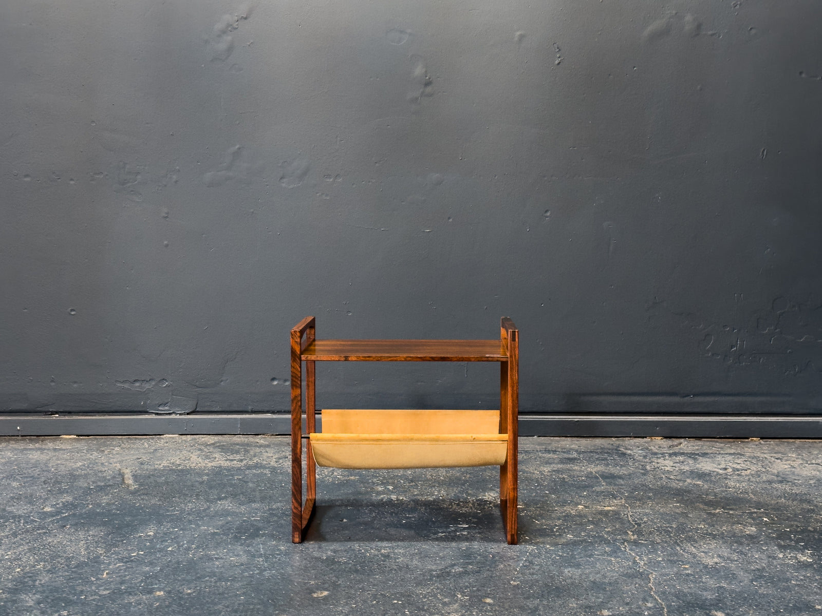 Kai Kristiansen Rosewood and Leather Magazine rack