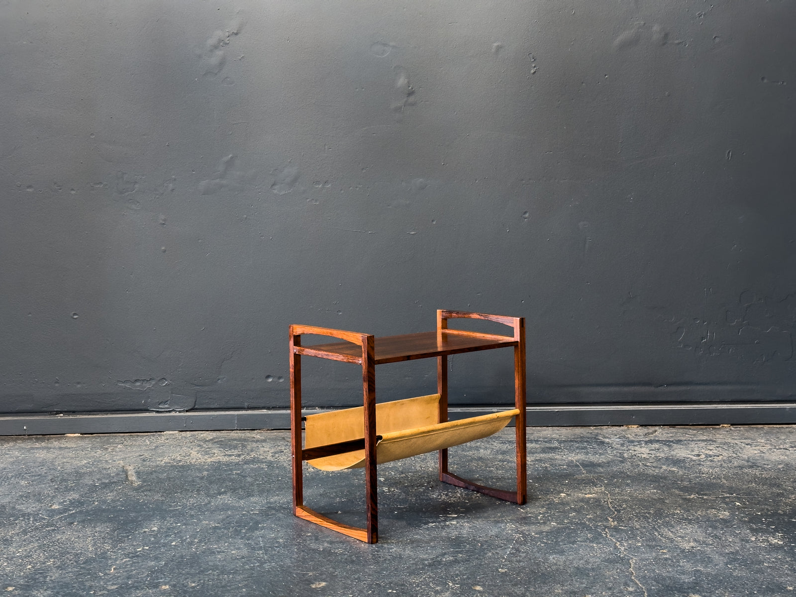 Kai Kristiansen Rosewood and Leather Magazine rack