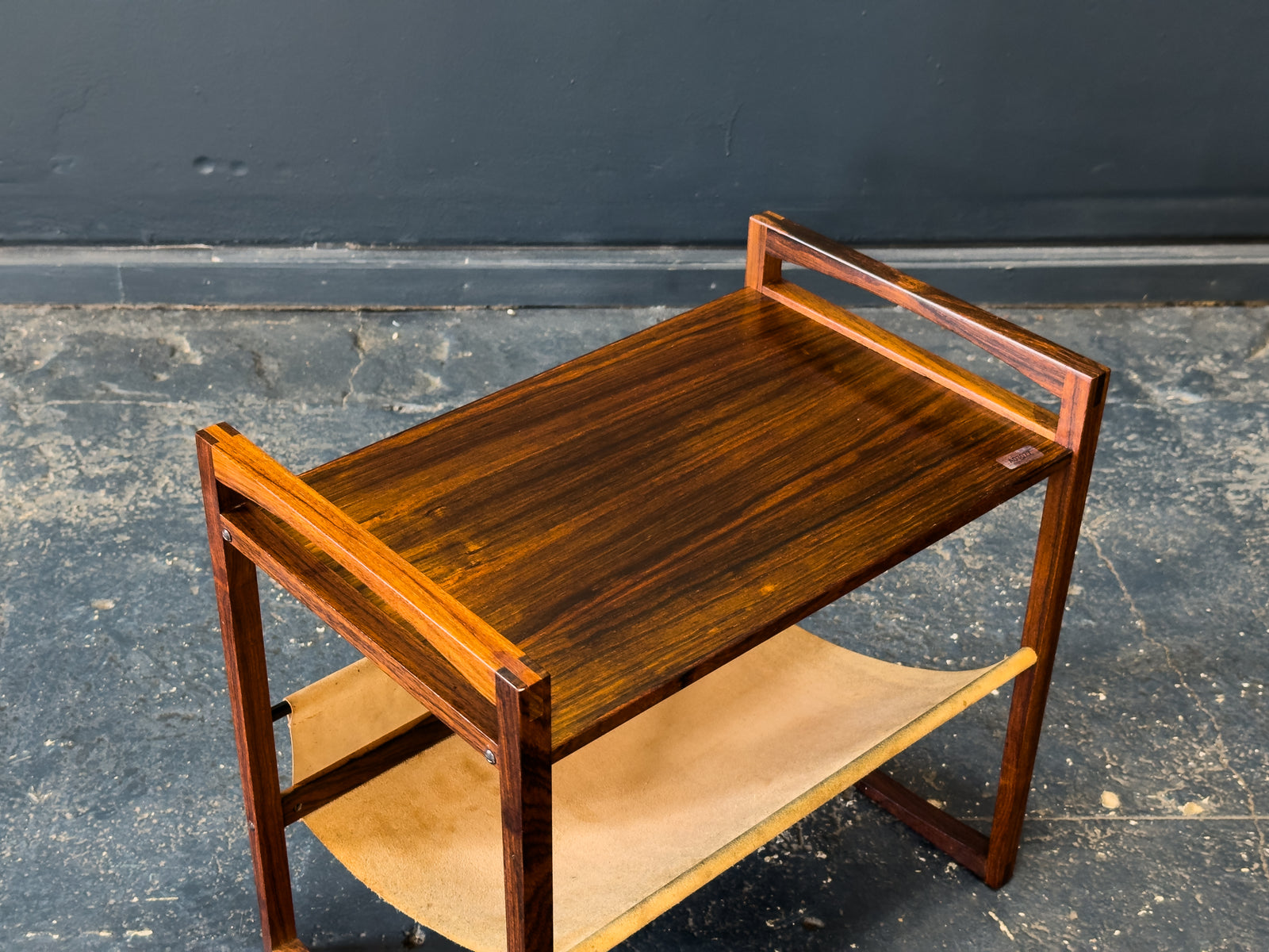 Kai Kristiansen Rosewood and Leather Magazine rack