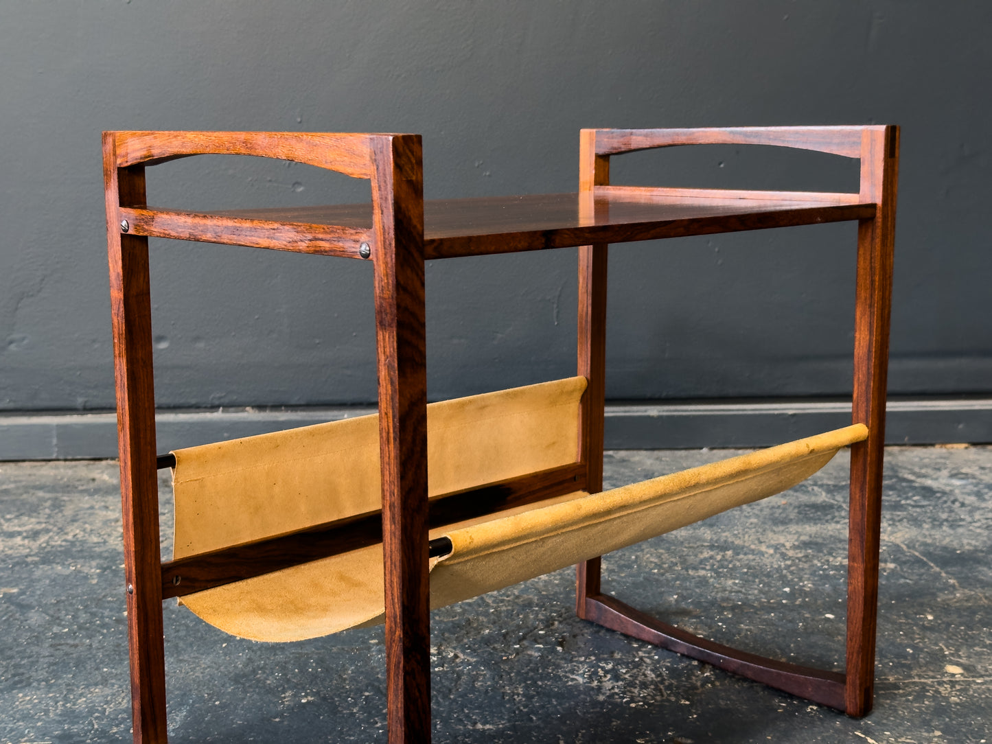 Kai Kristiansen Rosewood and Leather Magazine rack