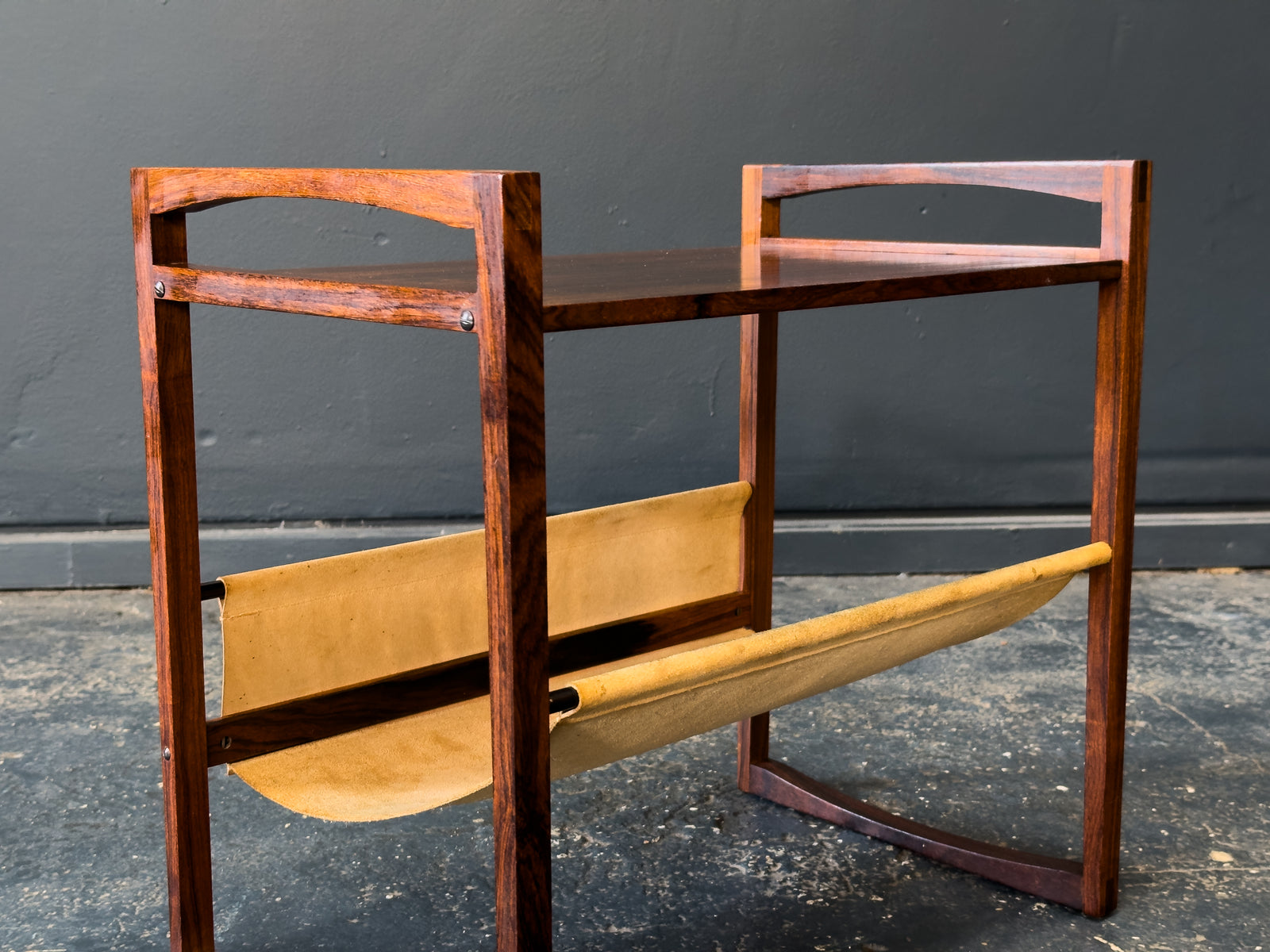 Kai Kristiansen Rosewood and Leather Magazine rack