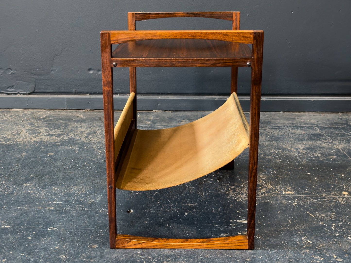 Kai Kristiansen Rosewood and Leather Magazine rack