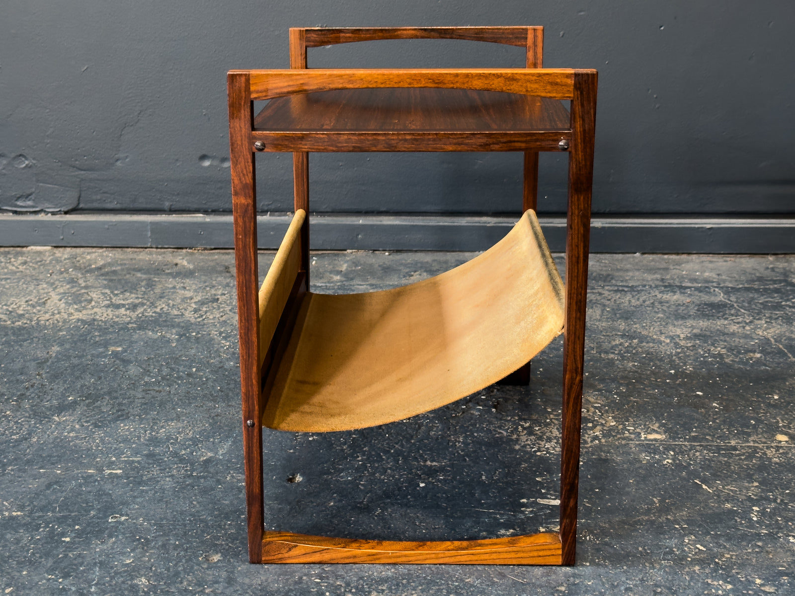 Kai Kristiansen Rosewood and Leather Magazine rack