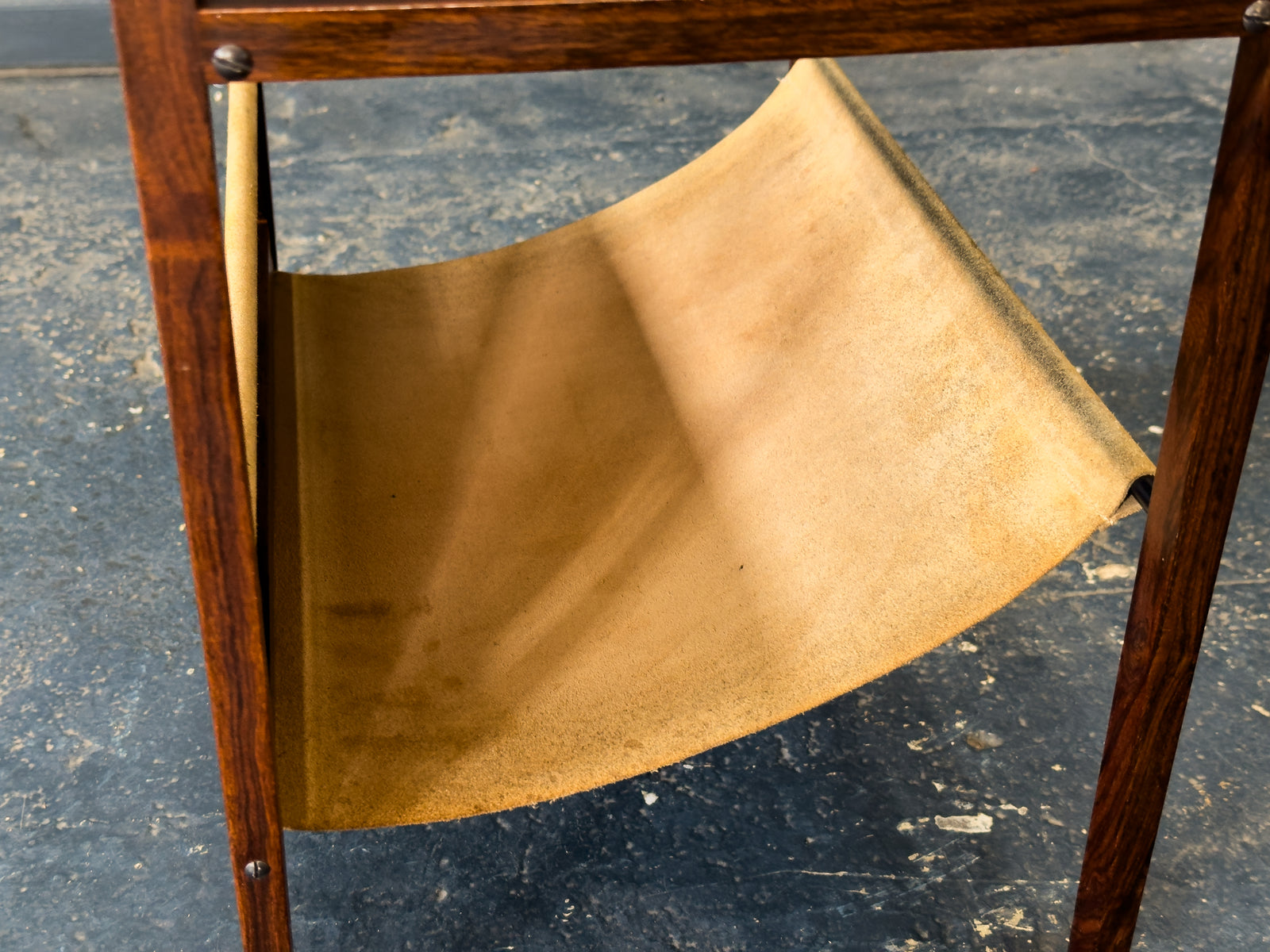 Kai Kristiansen Rosewood and Leather Magazine rack