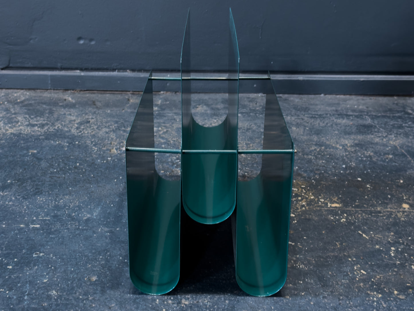 Teal Metal Magazine Rack