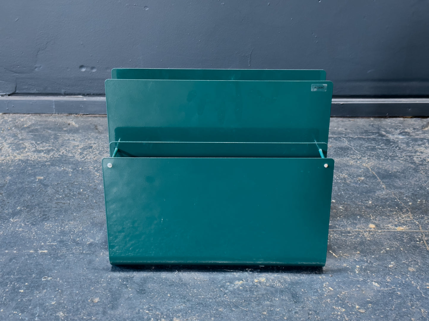 Teal Metal Magazine Rack
