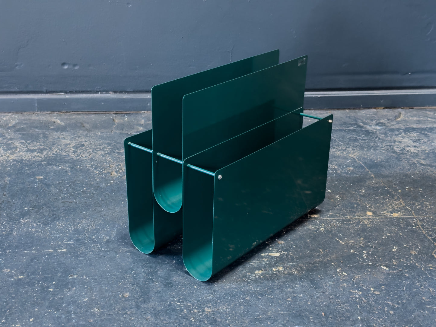 Teal Metal Magazine Rack