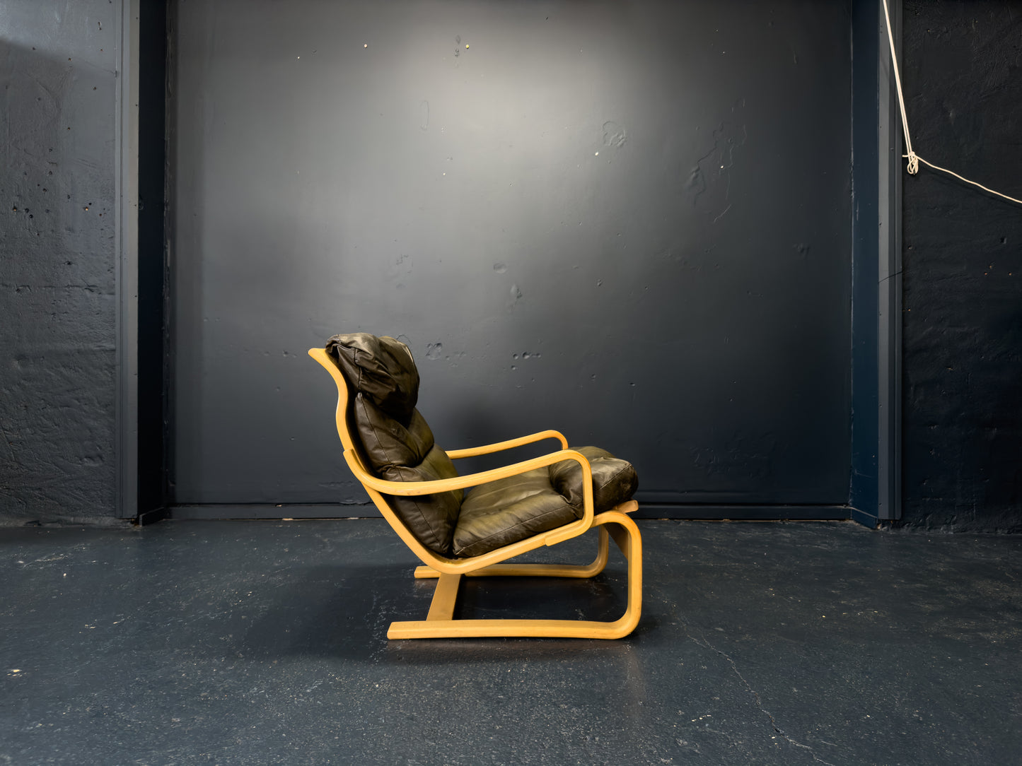 Leather and Beech Armchair