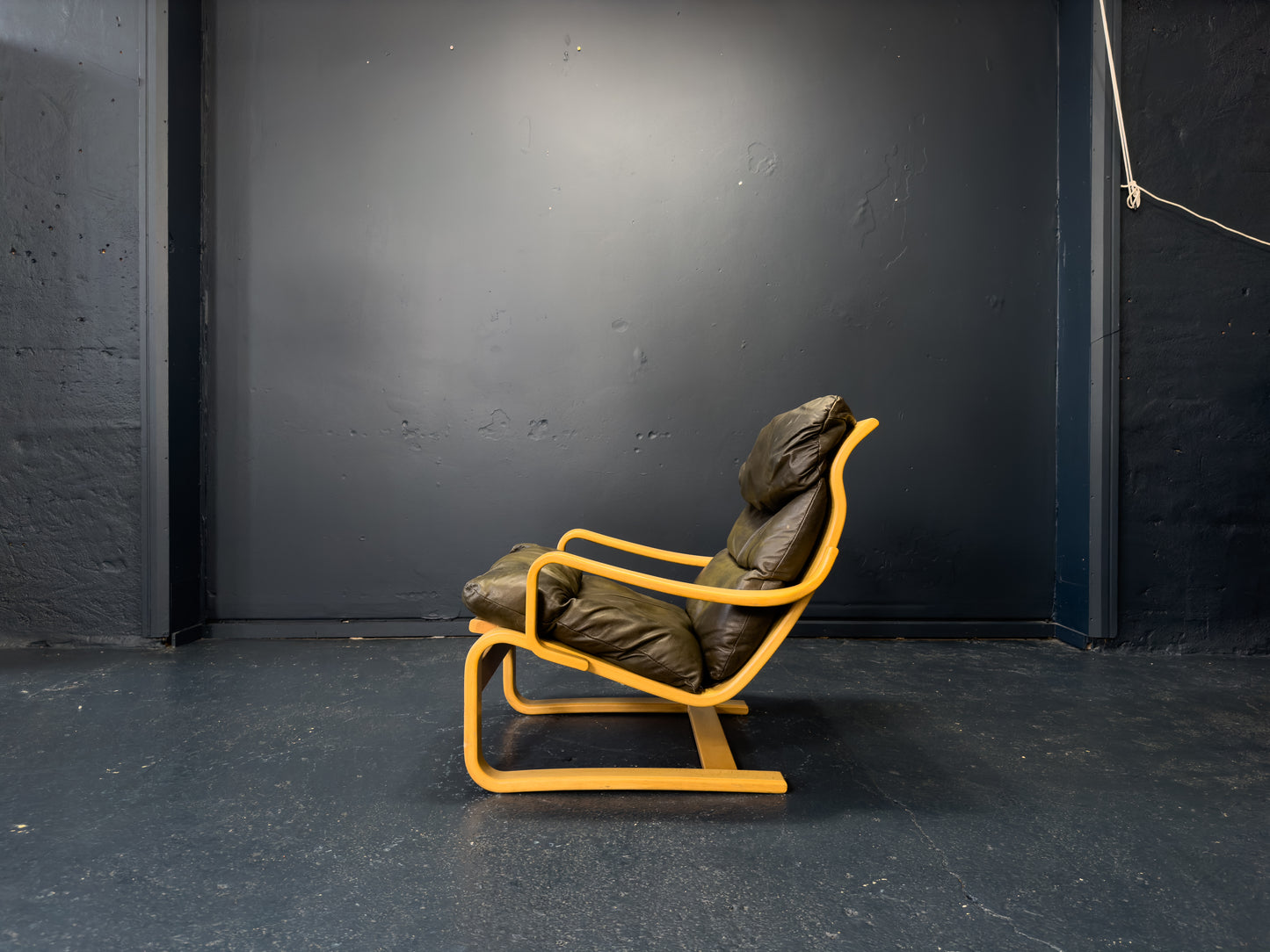 Leather and Beech Armchair