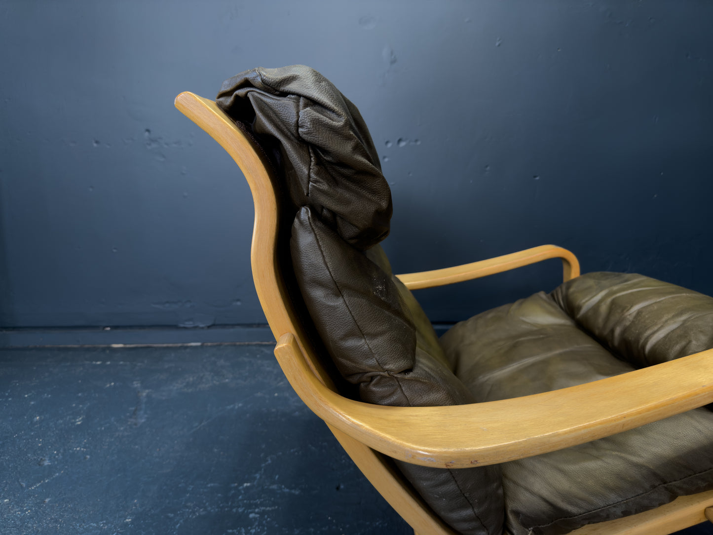 Leather and Beech Armchair