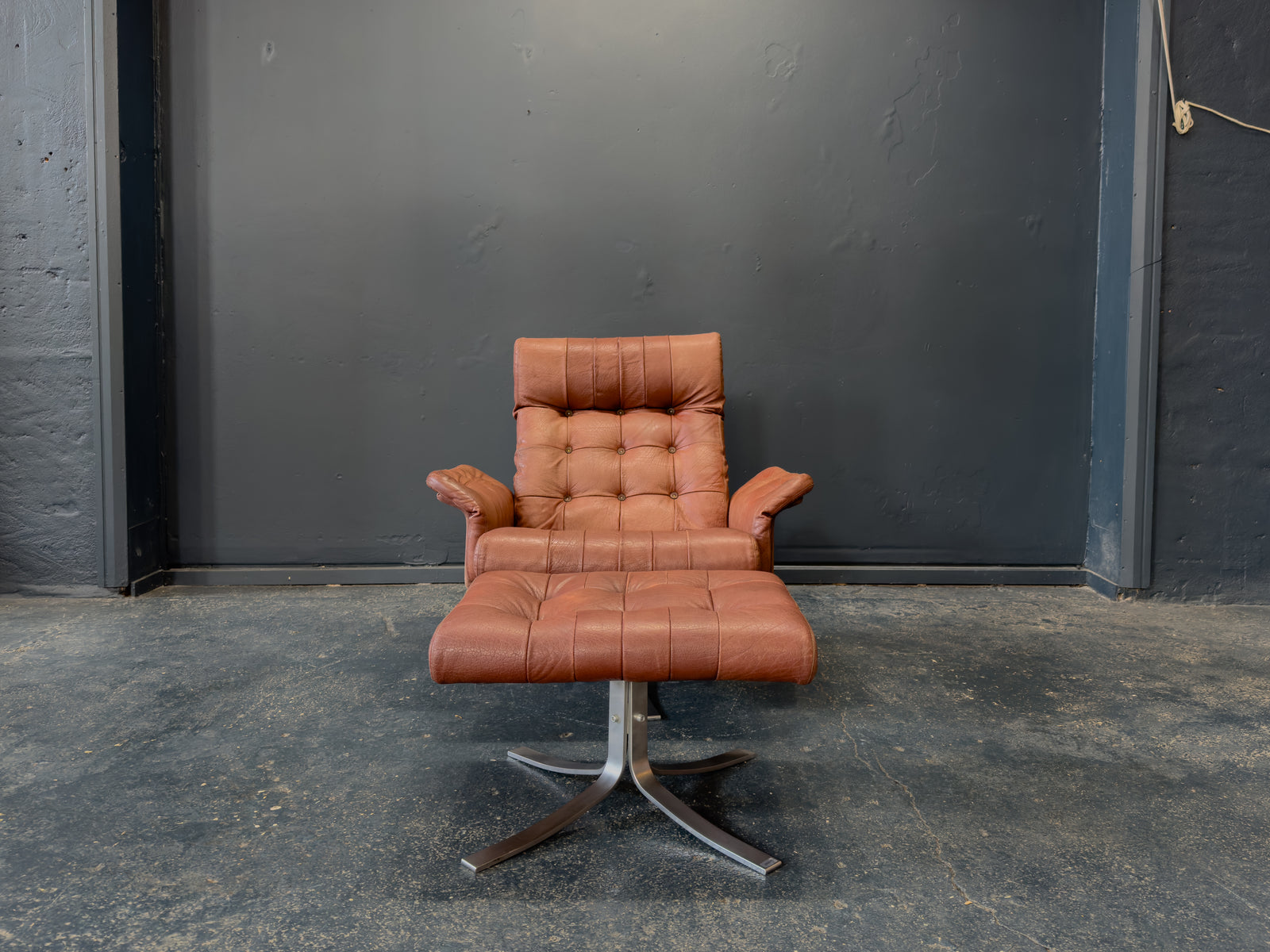 Søren Nissen and Ebbe Gehl Lounge Chair with Ottoman