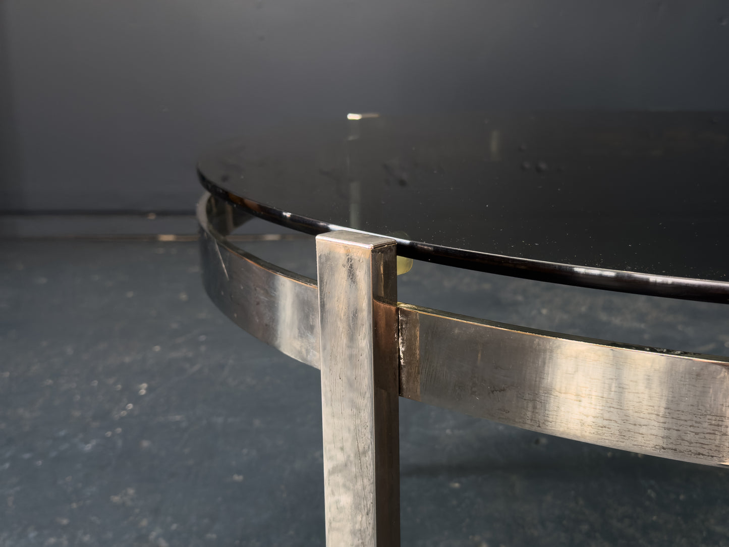 Chrome and Smoked Glass Coffee Table