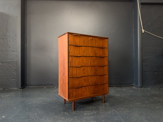 Tall Teak Chest of Drawers