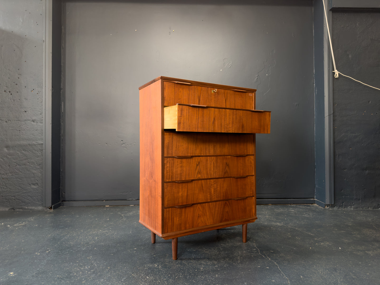 Tall Teak Chest of Drawers