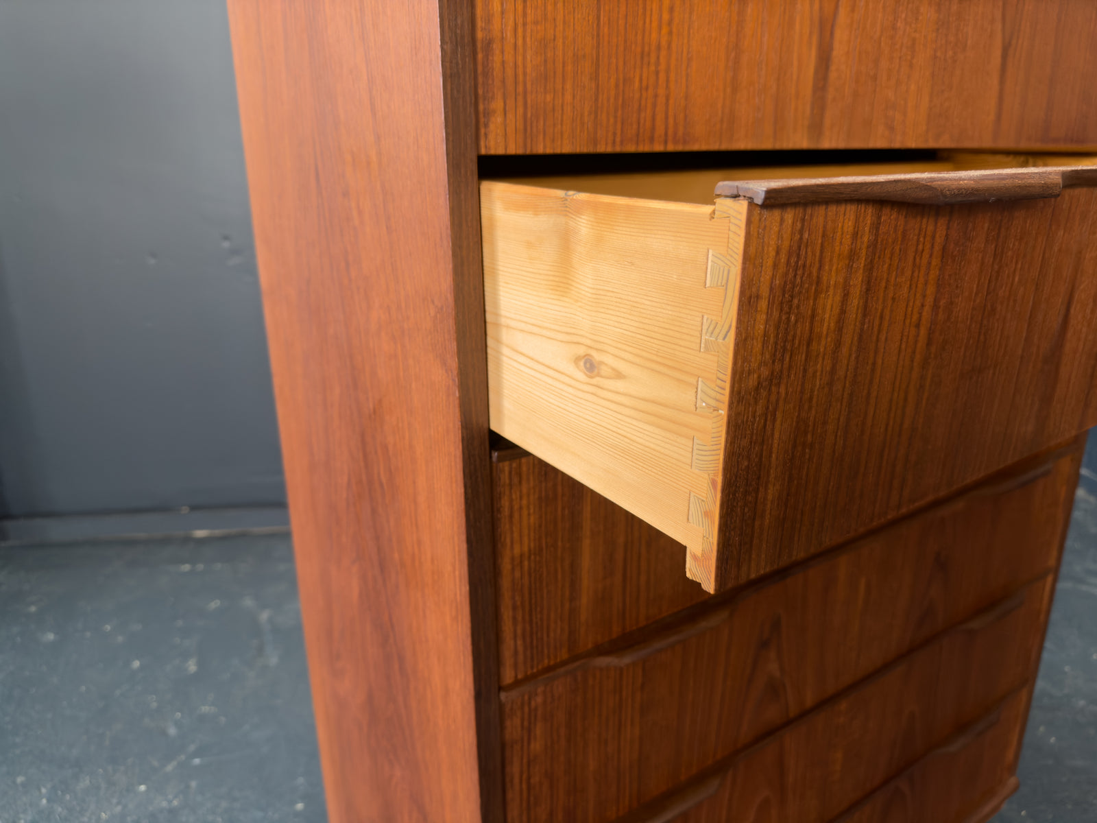 Tall Teak Chest of Drawers
