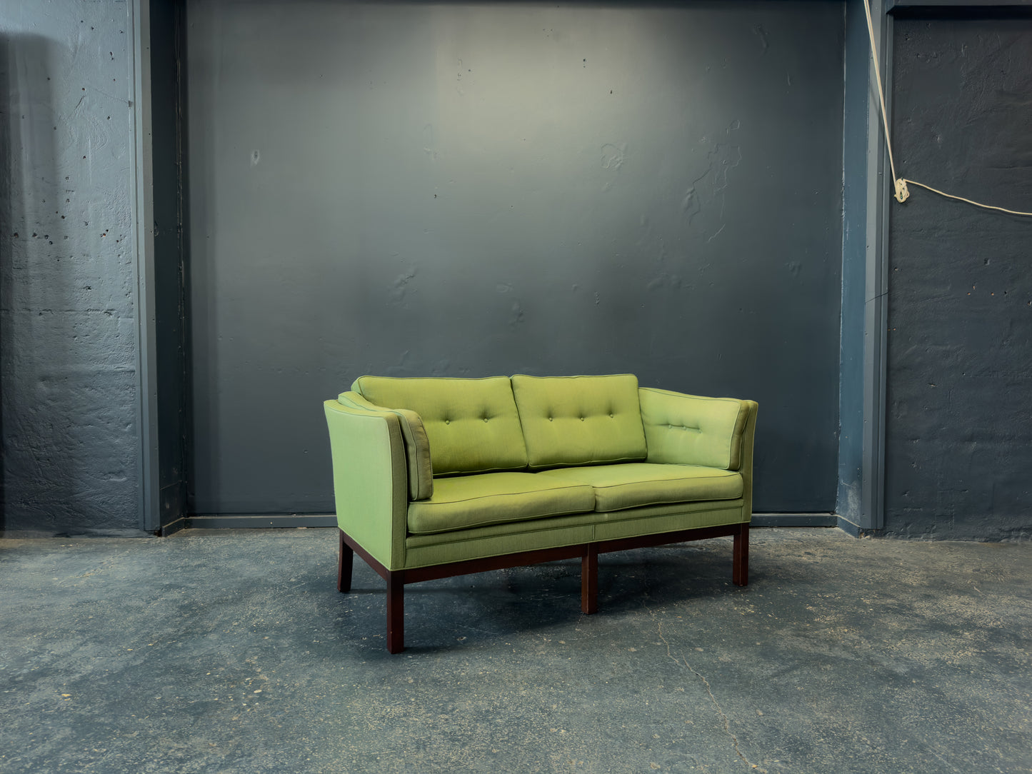 Green Upholstered Two Seater Sofa