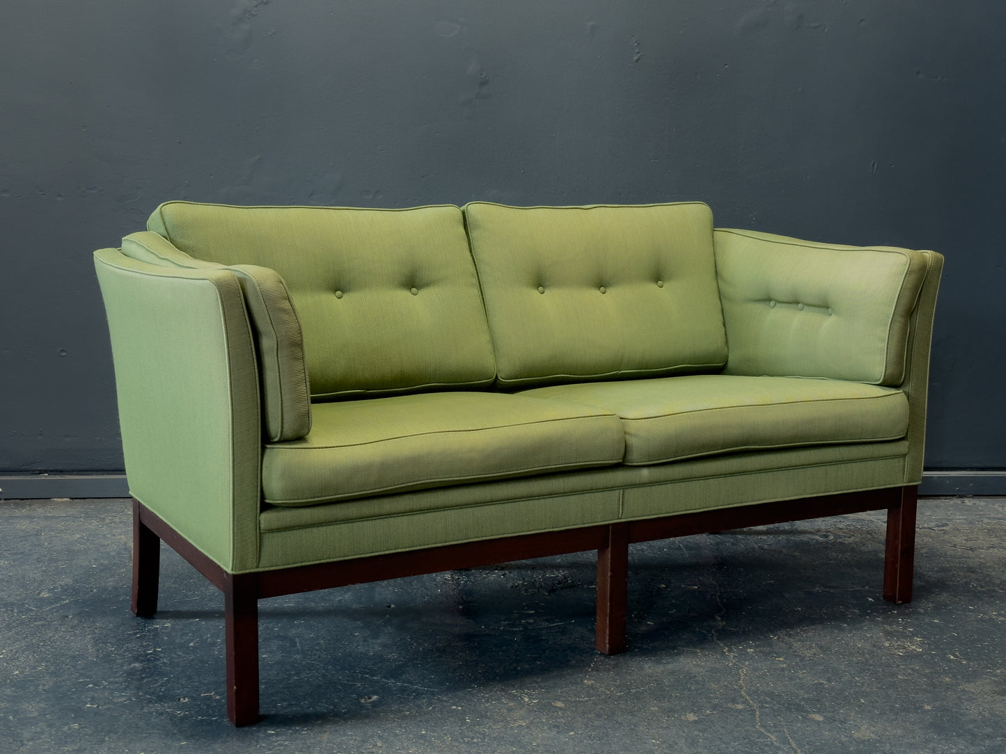 Green Upholstered Two Seater Sofa