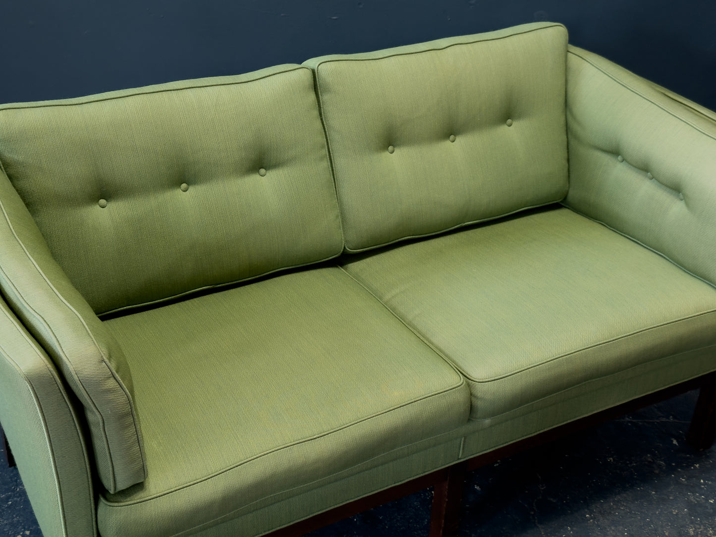 Green Upholstered Two Seater Sofa