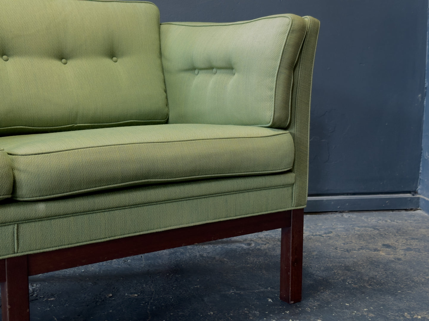Green Upholstered Two Seater Sofa