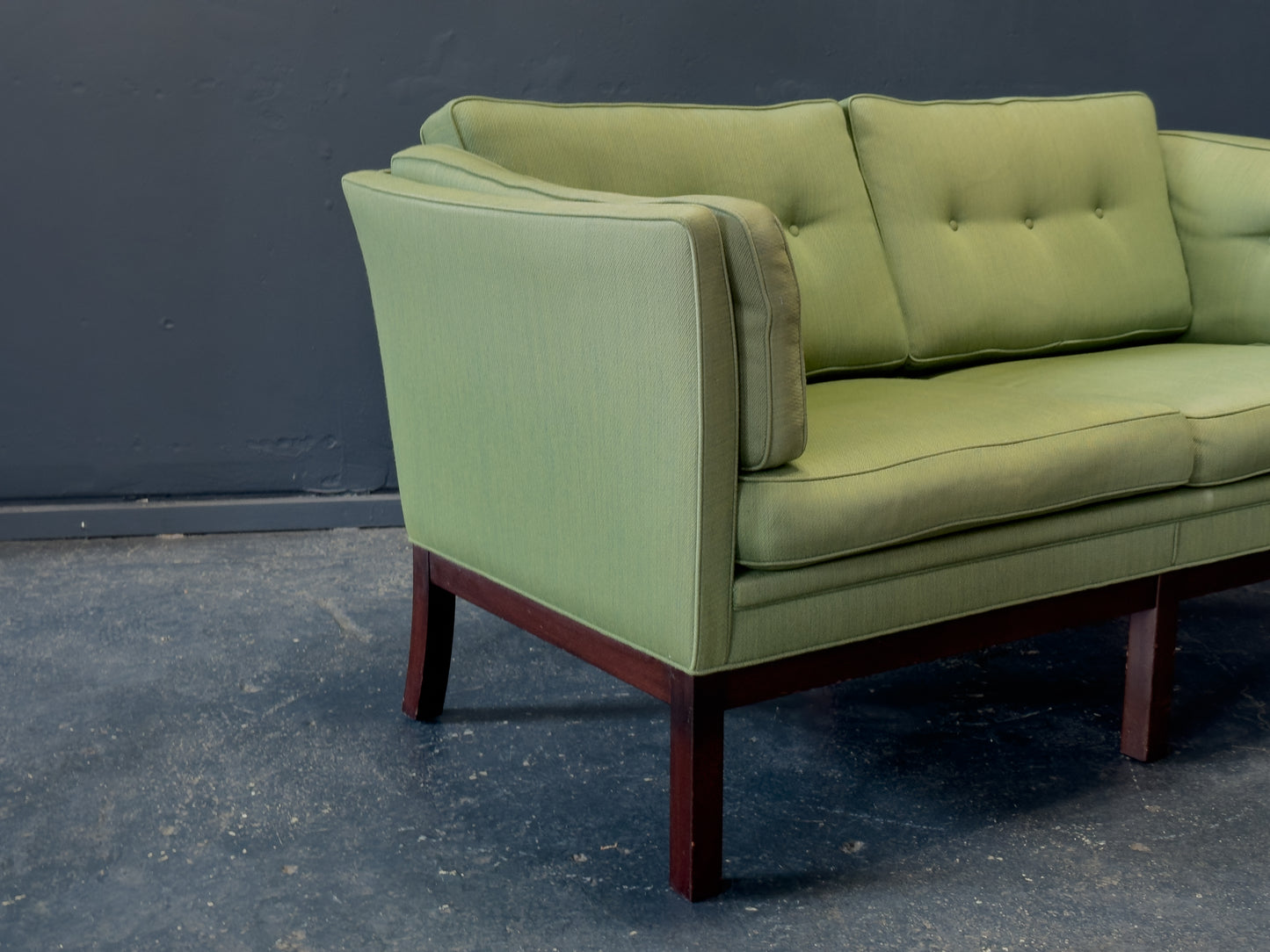Green Upholstered Two Seater Sofa