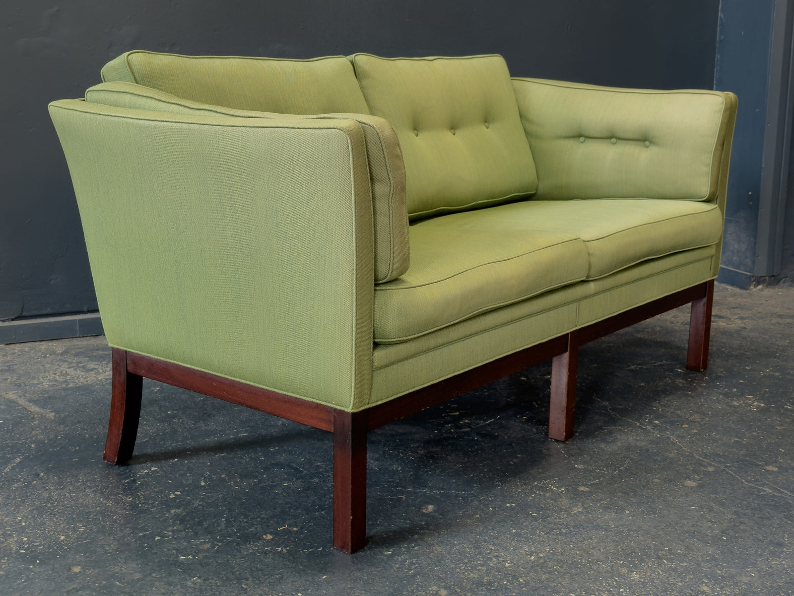 Green Upholstered Two Seater Sofa