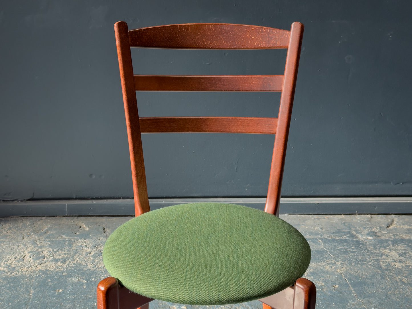 Set of 4 Green Upholstered Dining Chairs