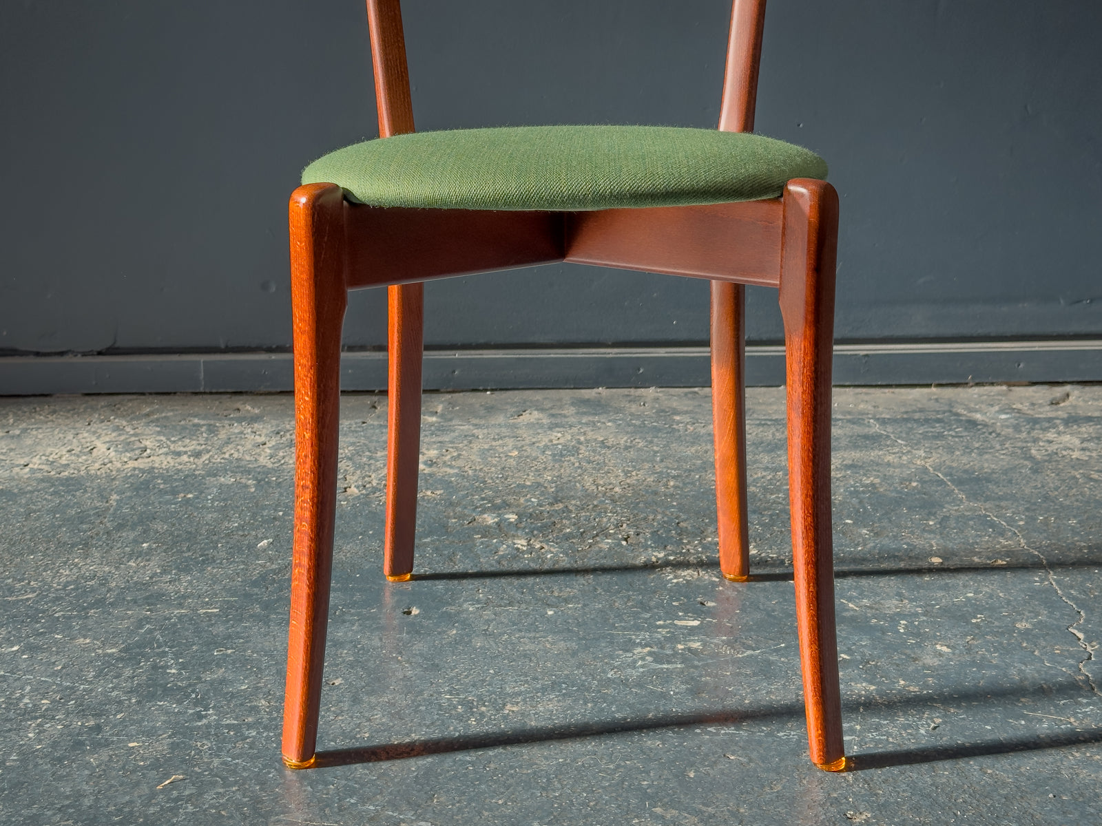 Set of 4 Green Upholstered Dining Chairs