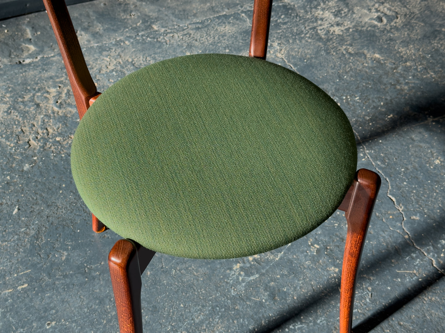 Set of 4 Green Upholstered Dining Chairs