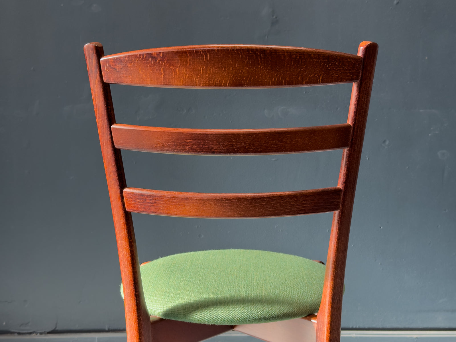Set of 4 Green Upholstered Dining Chairs