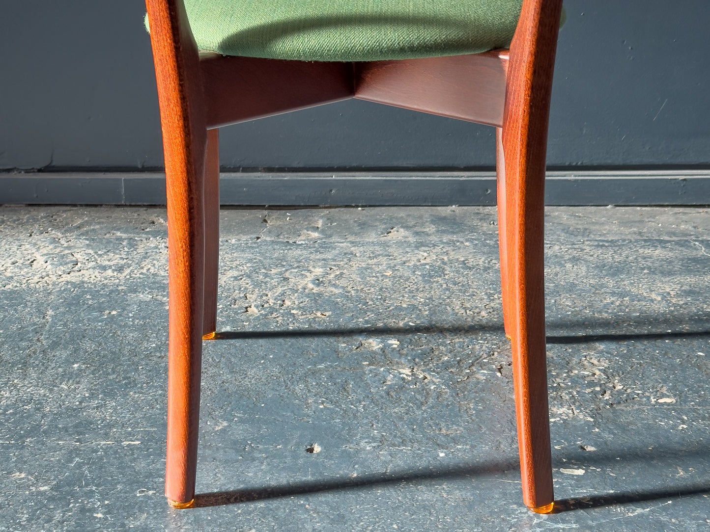 Set of 4 Green Upholstered Dining Chairs