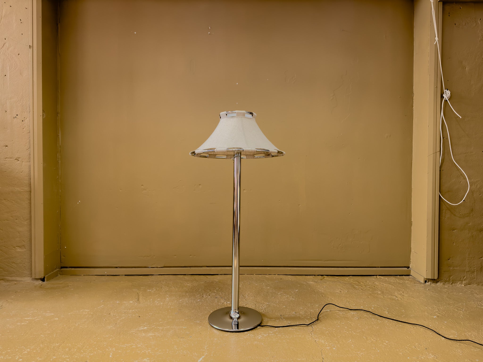 Burlap floor store lamp