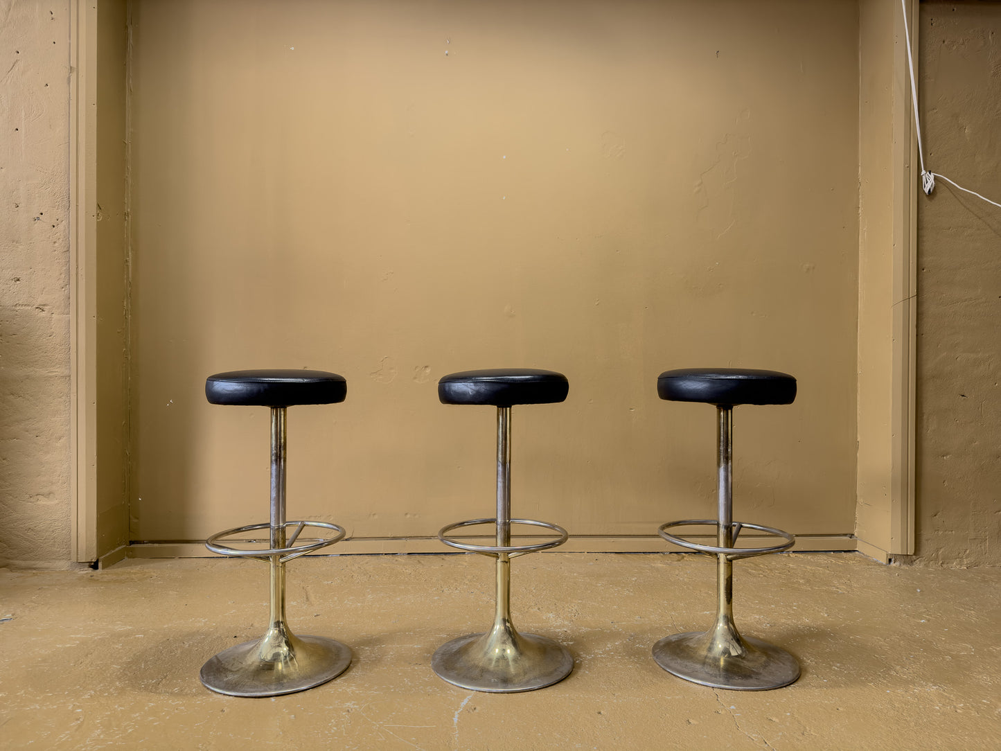 Chrome and Leather Barstools