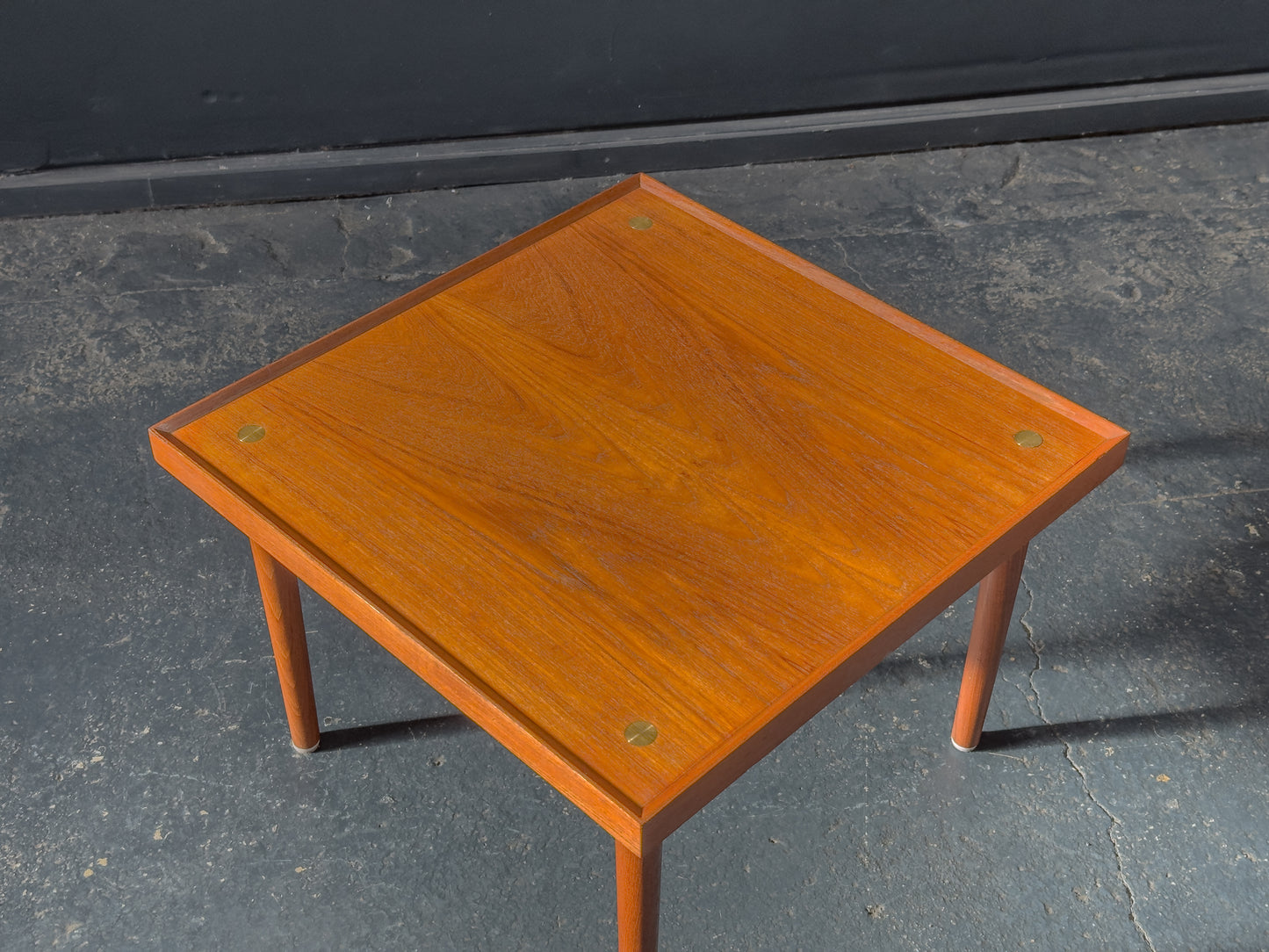 Teak Coffee Table with Brass Detail