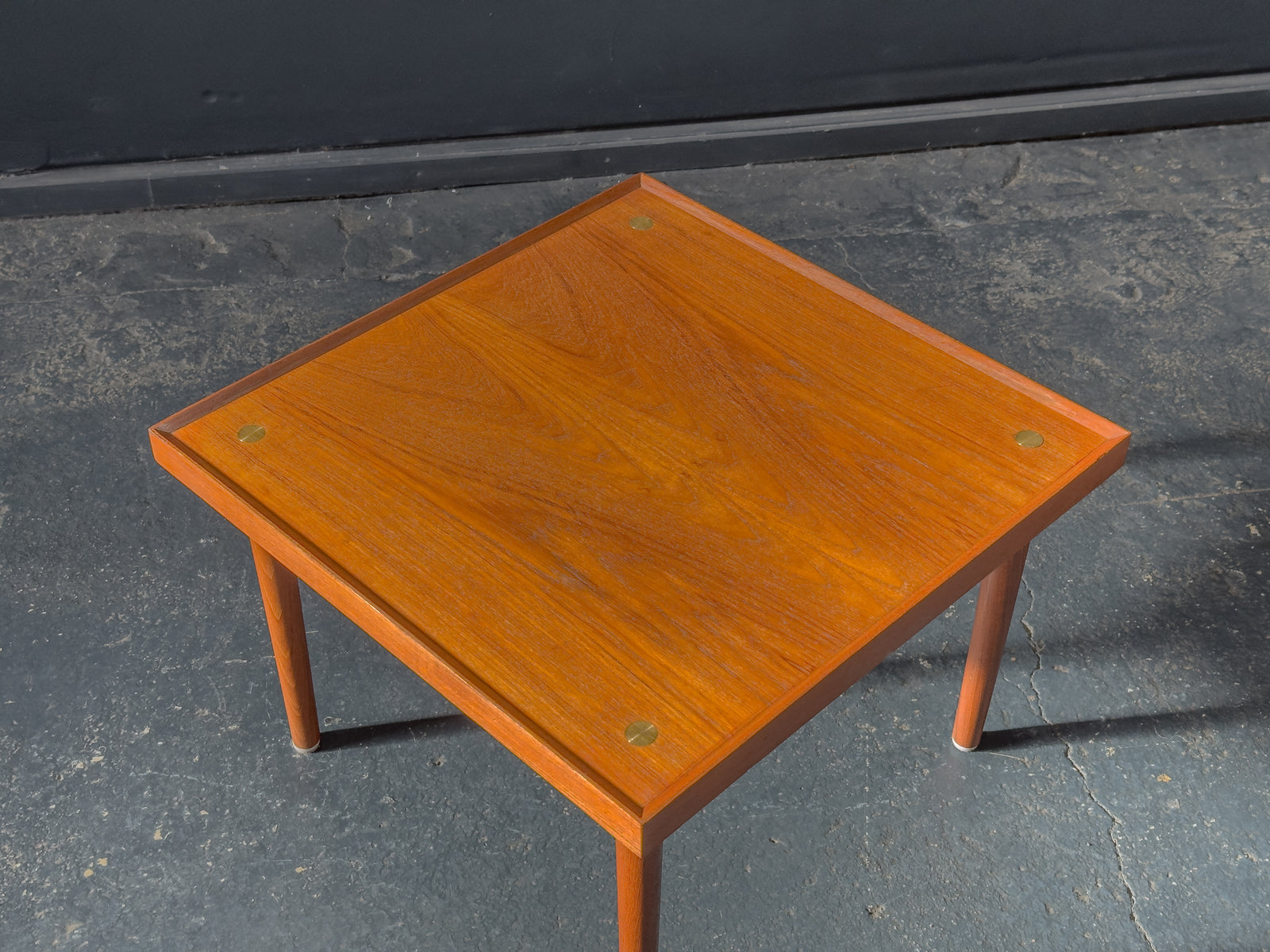 Teak Coffee Table with Brass Detail