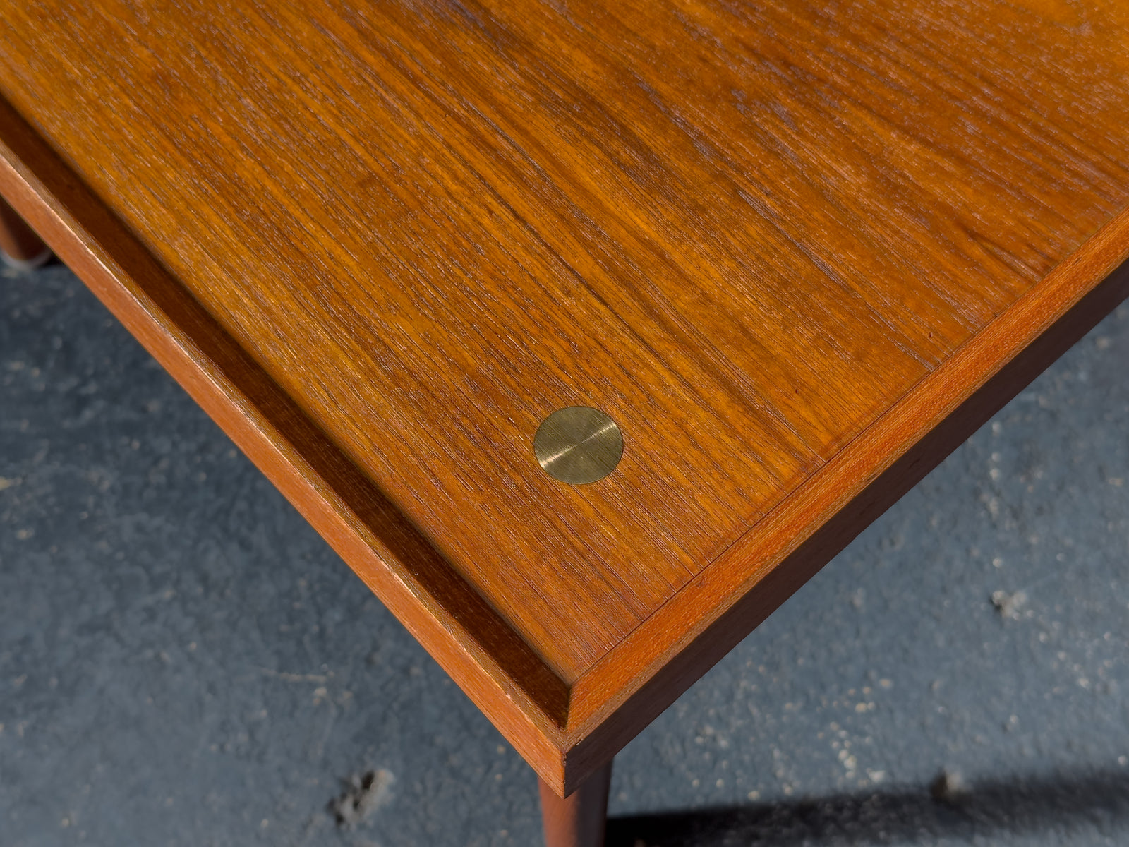 Teak Coffee Table with Brass Detail