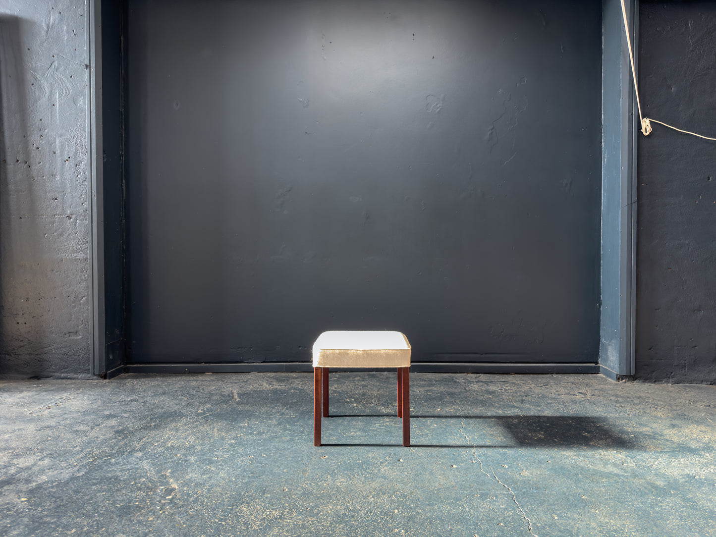 Cream Upholstered Stool