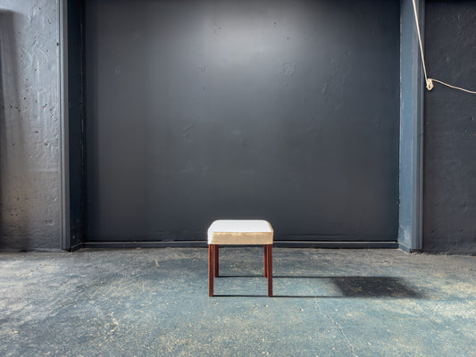 Cream Upholstered Stool