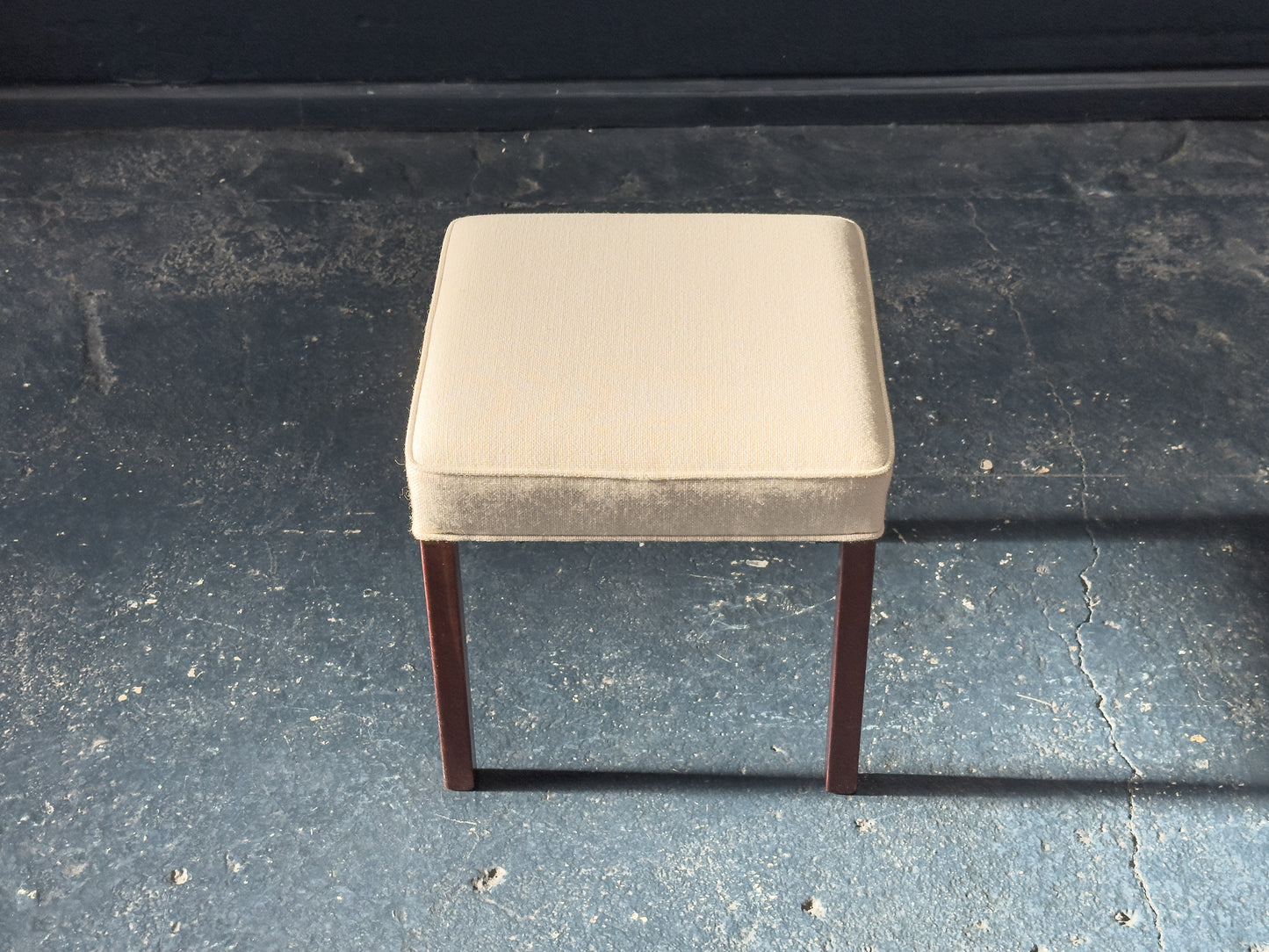 Cream Upholstered Stool