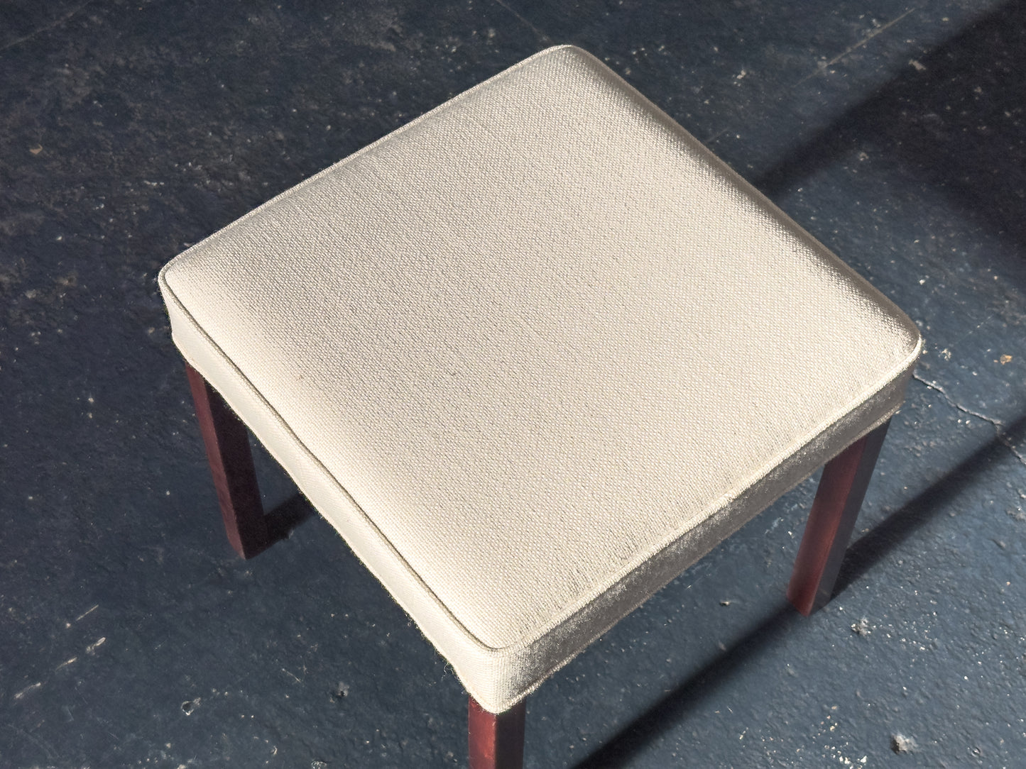 Cream Upholstered Stool