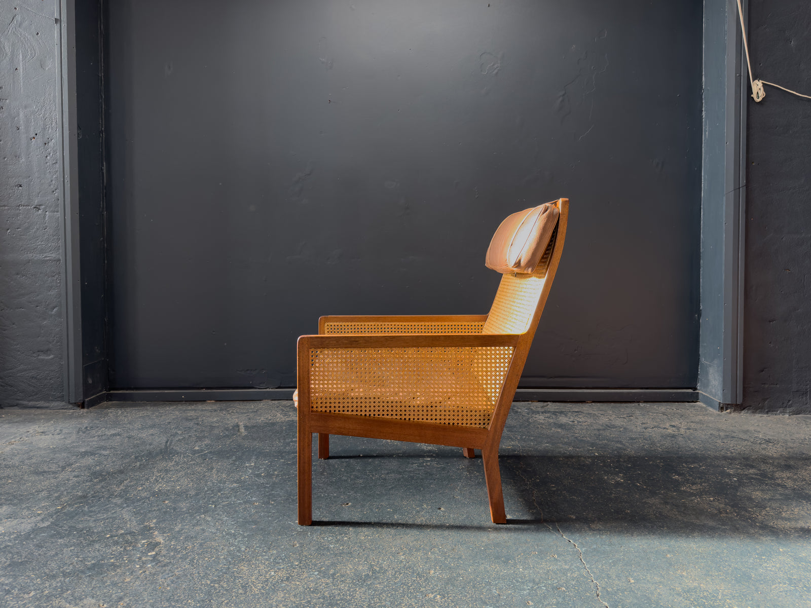 Bernt Petersen Rattan Leather Armchair