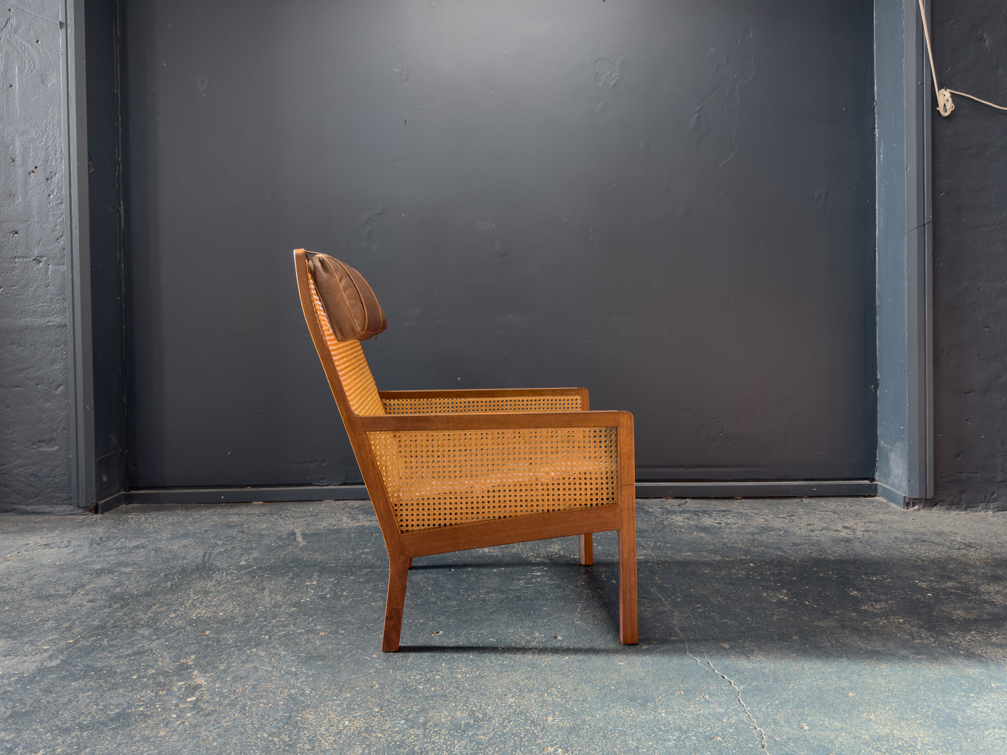 Bernt Petersen Rattan Leather Armchair