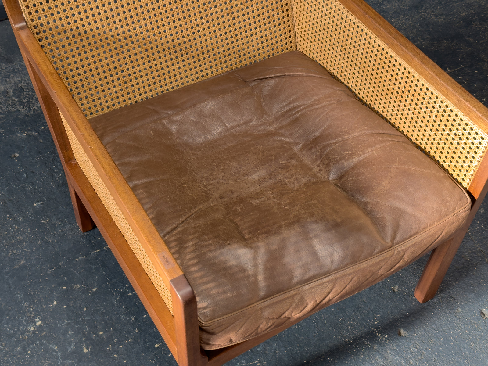 Bernt Petersen Rattan Leather Armchair