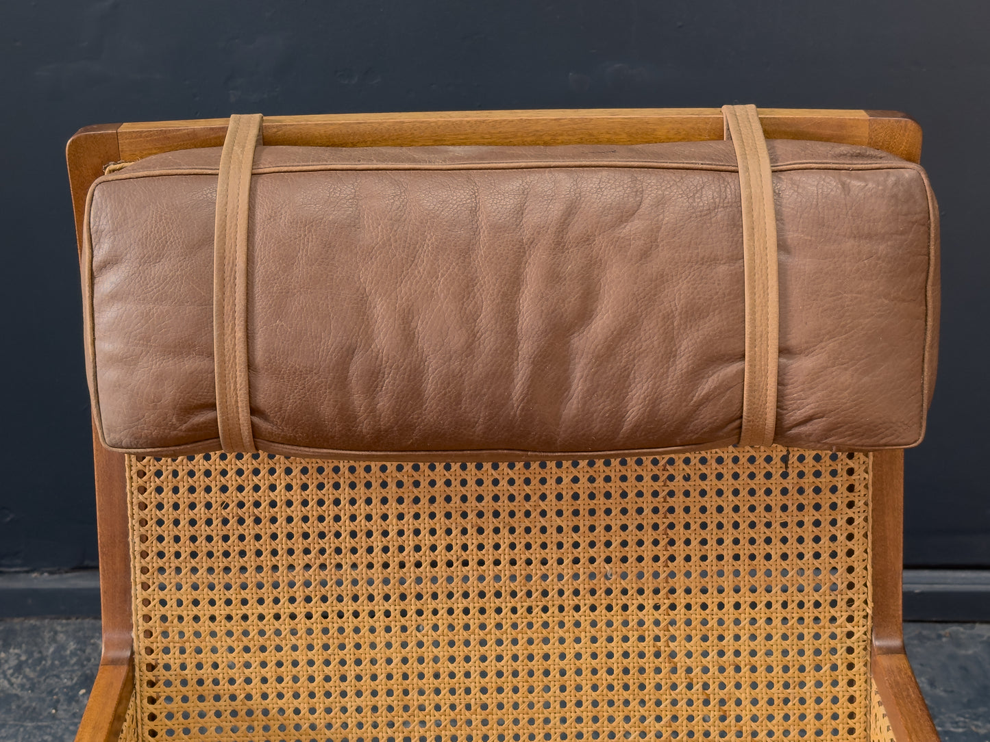 Bernt Petersen Rattan Leather Armchair