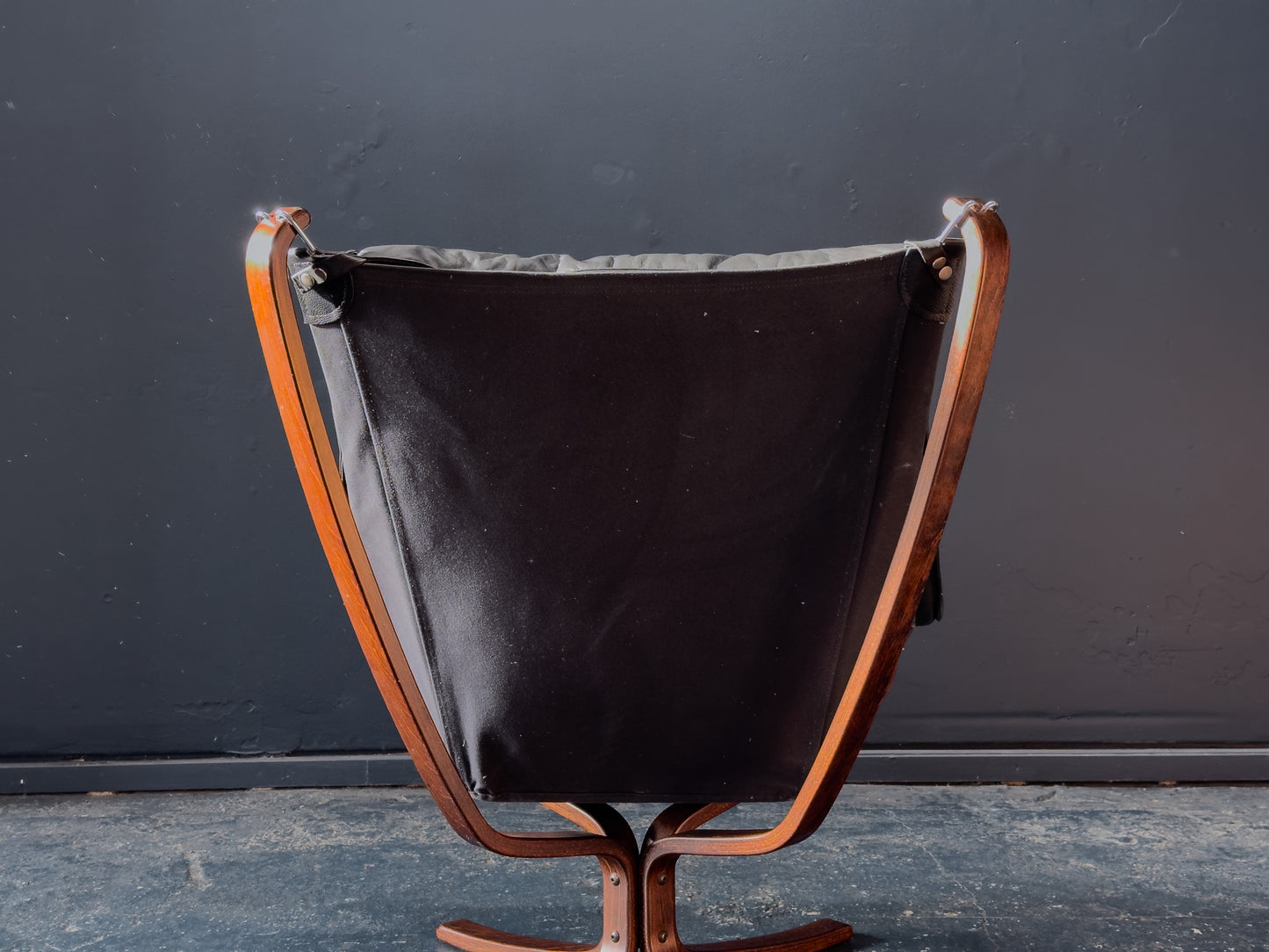 Black Leather Falcon Armchair by Sigurd Ressell