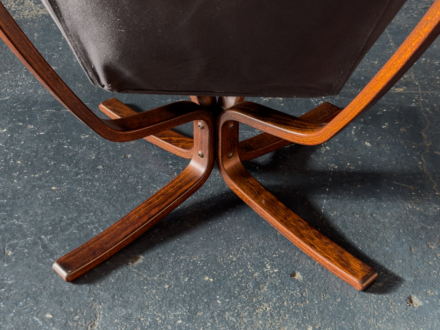 Black Leather Falcon Armchair by Sigurd Ressell