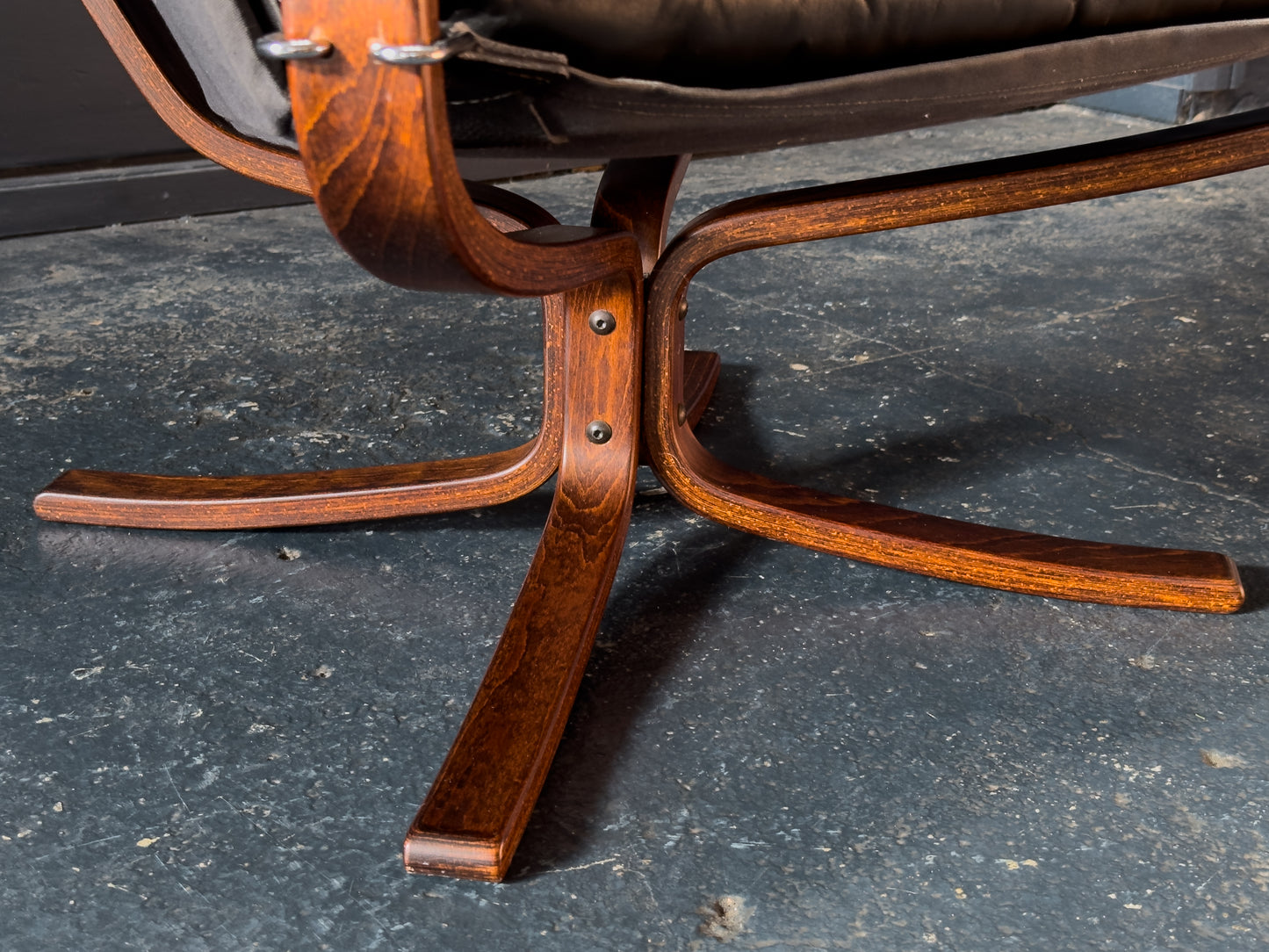 Black Leather Falcon Armchair by Sigurd Ressell