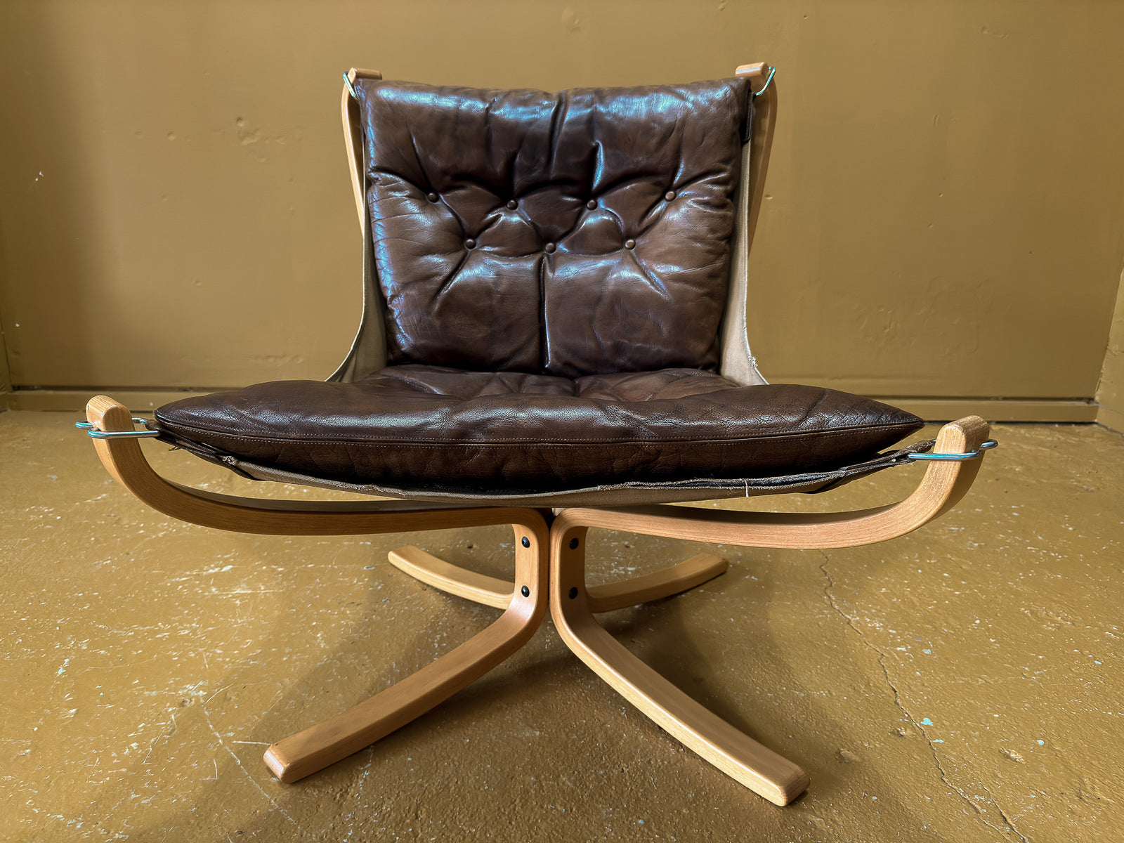 Brown Leather Falcon Chair